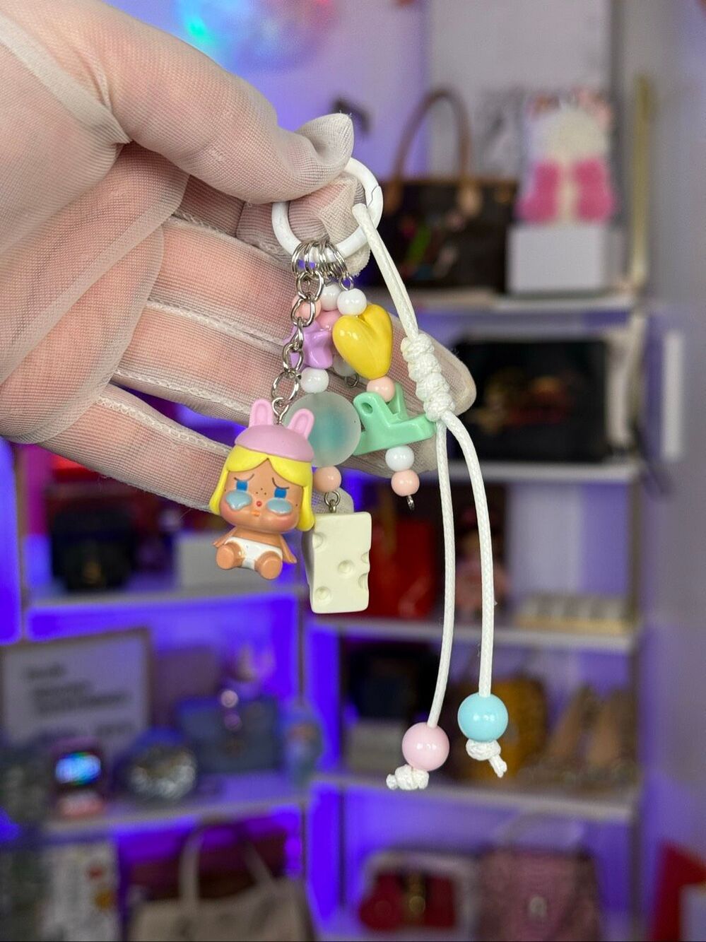 Custom Crybaby Pop Mart Pop Bean Bag Charm Pastel Colors Key Charm
